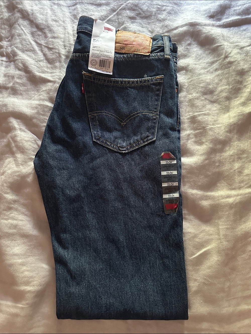 Levi's Straight Leg Men's Jeans in Dark Blue Denim 33 x 34